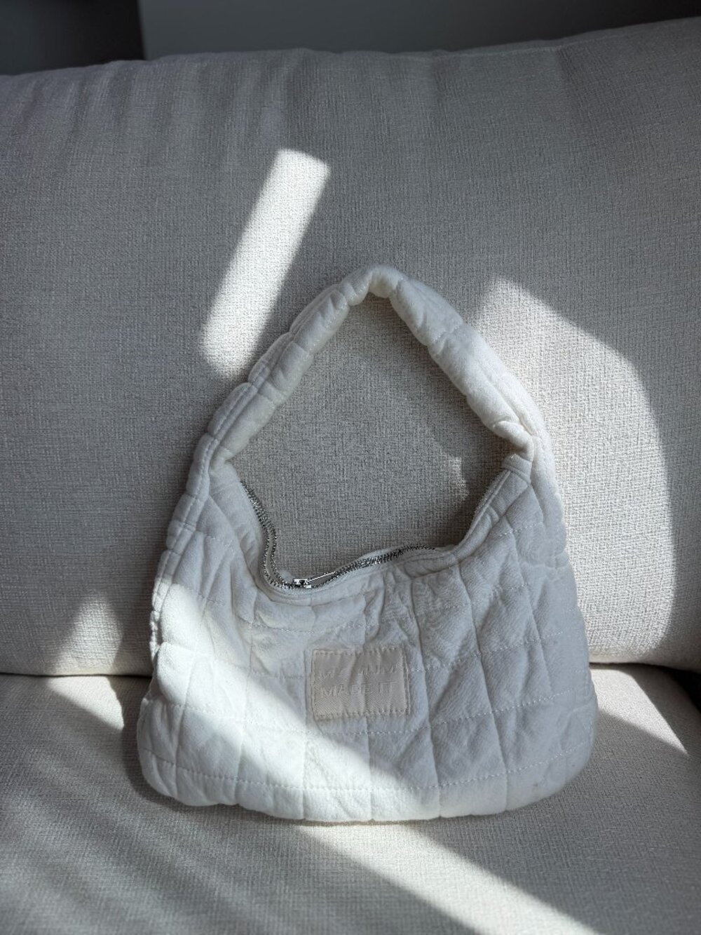 MYMUMMADEIT White Quilted Shoulder Bag
